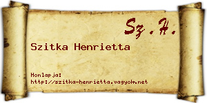 Szitka Henrietta névjegykártya
