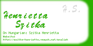 henrietta szitka business card